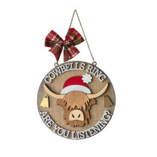 3D kerstlantaarn houten deurhanger, feestelijke muurdecoratie