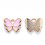 Breloques papillon en alliage émail doré clair rose 10 pièces 1