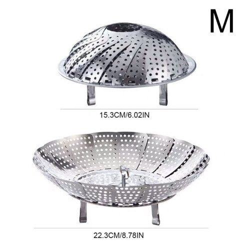 SUNFEX stainless steel foldable vegetable steamer basket
