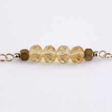 Glazen kralen choker ketting goudkleurig 8mm staafje topaas