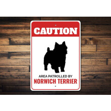 Warnschild „Norwich Terrier“, Metall, 8 x 12 Zoll