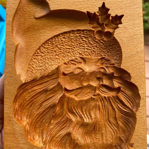 Moule à biscuits de Noël en bois Père Noël (1 pièce)