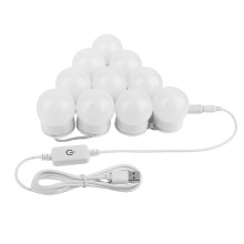 Miroir de courtoisie lumineux LED blanc (1 pièce)