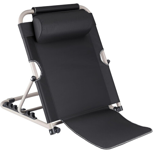 Adjustable Folding Bed Backrest with Head Pillow 6-Position Back Support Chair