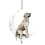 Dog on Moon Pendant for Car or Tree Decoration 1