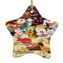 Réalta ornáid crann ceirmeach Nollag Mickey Mouse
