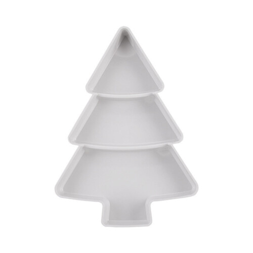 Julgransformad plastbricka för snacks, 3 fack