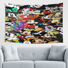 Tapisserie murale Mickey Mouse, décoration intérieure, 152 x 102 cm
