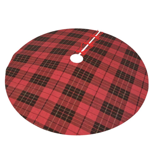 Christmas tree skirt plaid 36 inch thick rustic holiday 1
