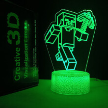 Conjunto de luminárias noturnas decorativas com modelo de rachadura do Minecraft