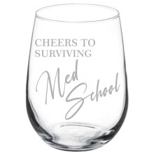 Verre à vin sans pied 50 cl (17 oz) - Cadeau de fin d'études médicales