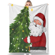 Flanelldecke für Weihnachten und Neujahr, 50 x 40 Zoll