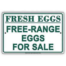 Segnaletica stradale Uova fresche da galline allevate all'aperto 12x16 latta