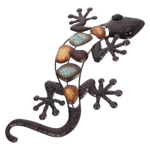 Metallgecko väggkonst utomhusdekor skulptur A
