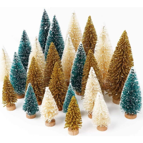 Mini alberelli natalizi Dalrosia con base in legno6