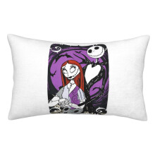 Kussensloop met ritssluiting en pluizige print "Nightmare Before Christmas" (20x30 inch)