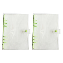 Friendly PVC Rings Binder Cover Clear Design for Custom-Green