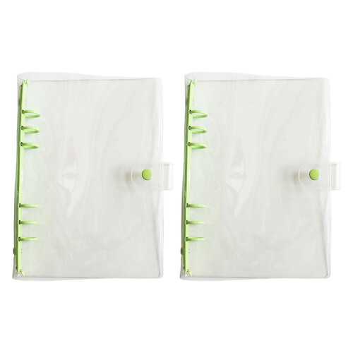 Friendly PVC Rings Binder Cover Clear Design for Custom-Green