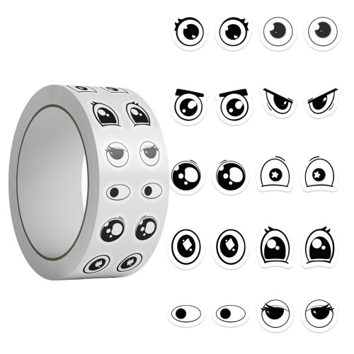 500Pcs Eye Pattern Wrapping Label for Packaging Decorative