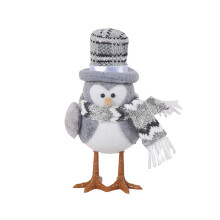 Kerstdecoratie met verlichte vogels voor op tafel, met lichtgevende stof.