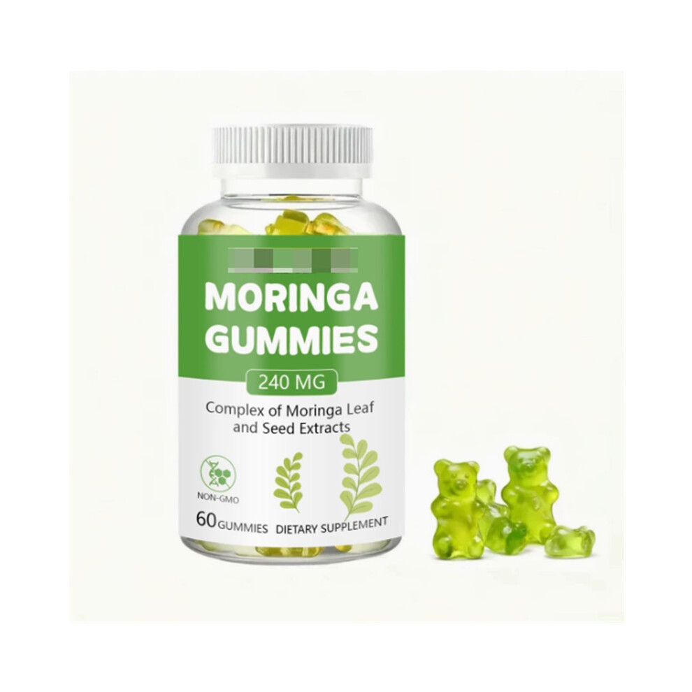 (1Pc) Moringa Gummies 240mg, Moringa Leaf & Seed Extract Complex, Non-GMO Daily Wellness Supplement, 60 Gummies