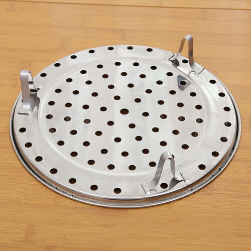 Stainless Steel Steaming Rack Round Three-Legged 22 cm 2