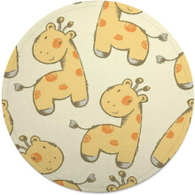 Rundt tæppe med girafmotiv til sofa, seng 60 tommer