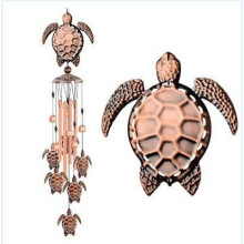 Clochette à vent en forme de tortue en métal, décoration de jardin vintage