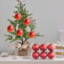 Viflosae matte gold black Christmas ball ornaments 6 pcs 8