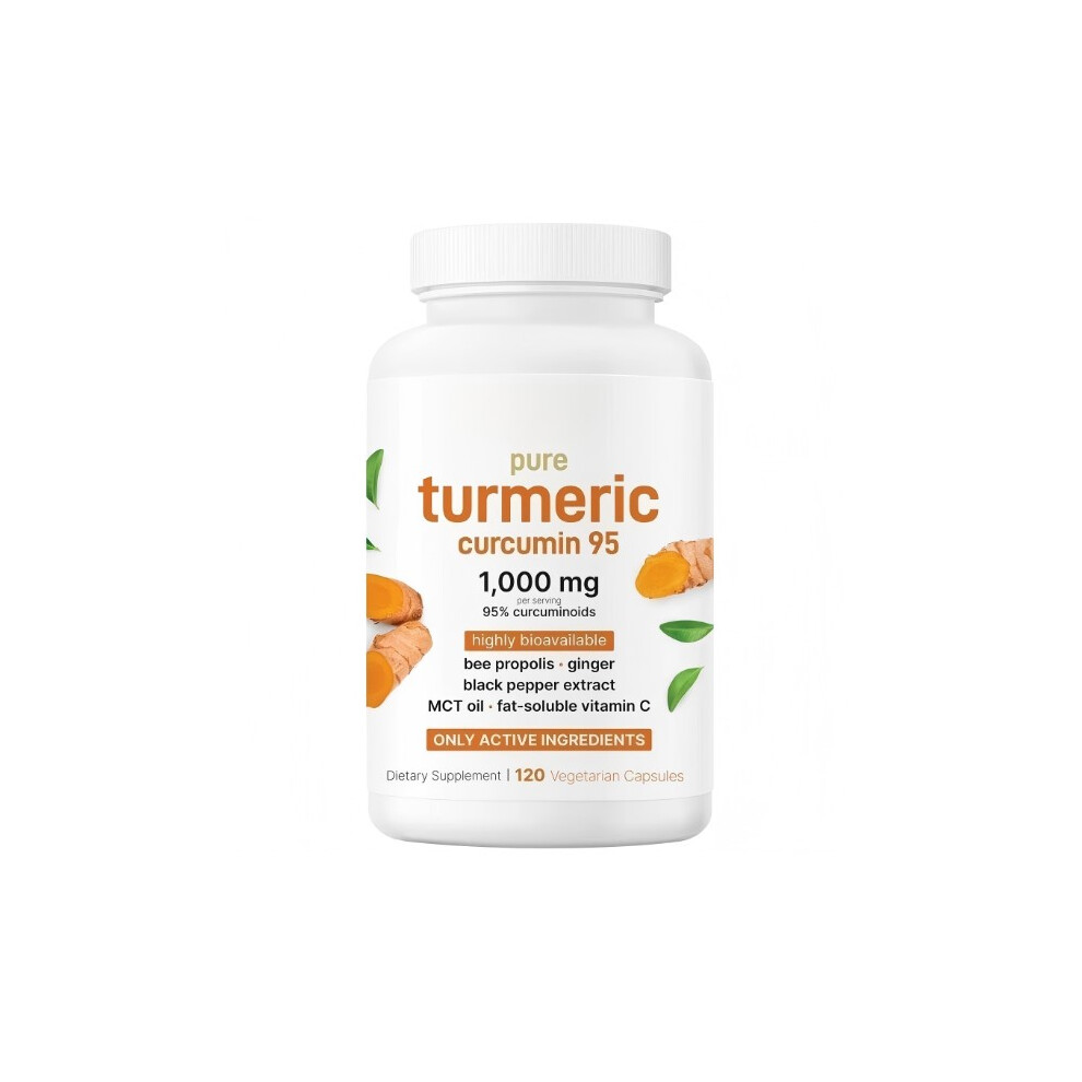 Black (2Pcs) Turmeric Curcumin 95% Â 1000Mg With Ginger, Pepper, Mct Â 120 Veggie Caps
