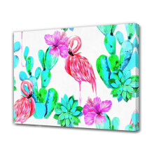 Flamingo kaktuszvirág vászonkép falra 40x60 cm
