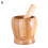 Ensemble mortier et pilon en bois pour presser l'ail 1
