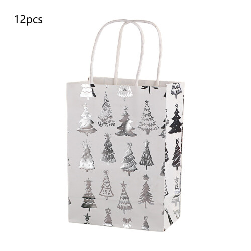 Sacolas de presente de Natal em papel estampado com Papai Noel (12 unidades)