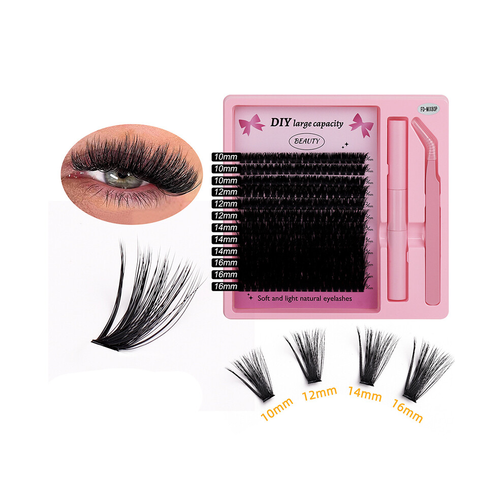 Inf False Eyelashes Set (240 Clusters) - Natural Look, Reusable, Diy Application Model 3