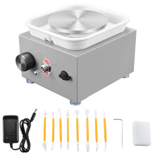 Mini Pottery Wheel, 2000RPM, Adjustable Speed, Removable Water Basin, Compact Ceramic Clay Wheel for Kids, Beginners, DIY & Art Teaching