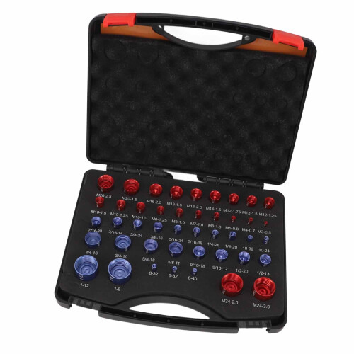 Red Blue Nut and Bolt Thread Pitch Gauge