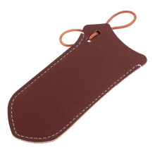 Protège-poignées de poêle en cuir marron (2 pièces)