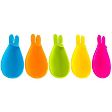 Soporte de silicona con forma de conejo para bolsitas de té, pinza para taza y reposacucharas (5 unidades)