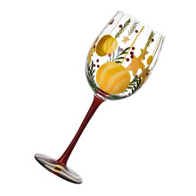 Kerstwijnglas, champagneflute met hoge steel, 350 ml