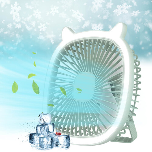 Kayannuo Επιτραπέζιο φωτιστικό 2 σε 1 με ανεμιστήρα και νυχτερινό φως USB