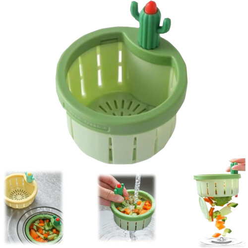 Crépine d'évier de cuisine Cactus avec panier relevable et