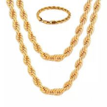 Zestaw naszyjnika i bransoletki ze złota 18K, 2 szt., 50 cm, 20 cm