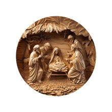 Ornamente Nașterea Domnului Acril2D Decor Religios pentru Bradul de Crăciun