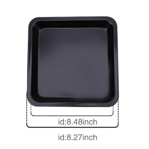 Forma quadrada antiaderente de aço carbono para bolo, 23 x 23 cm (9 x 9 polegadas)