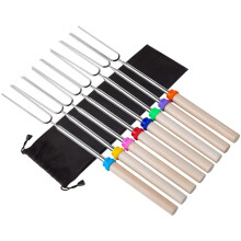 Marshmallow Roasting Sticks Metal Extendable 32 Inch 8 Pcs