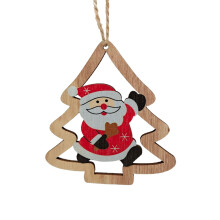 Decorazioni natalizie in legno a fette con corda, stile vintage