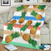 Frucht-Samtdecke mit Ananas-Print, 1 Stück