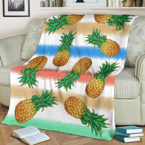 Frucht-Samtdecke mit Ananas-Print, 1 Stück