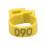 100 Numbered Chicken Leg Bands 20mm Yellow 1