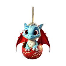 Ornamente acrilice cu dinozauri și dragoni Moș Crăciun pentru mini
